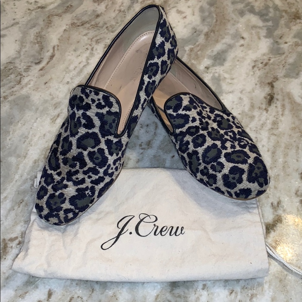 Women’s J CREW Georgie Animal Print Loafers 6.5